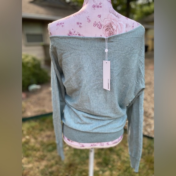 Minnie Rose cotton cashmere off the shoulder top (read description) - Picture 12 of 15